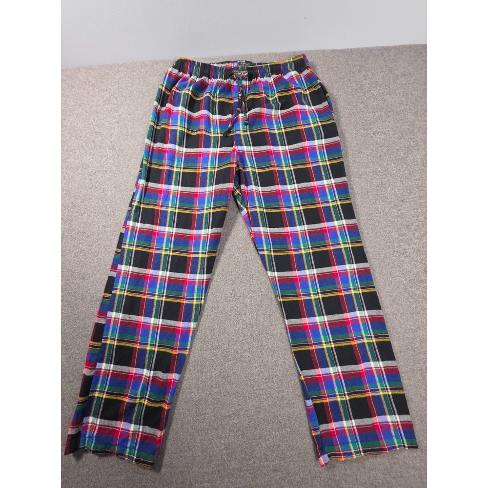 Polo Ralph Lauren Flannel Pajama Pants Mens Large Multi Tartan Plaid Sleepwear